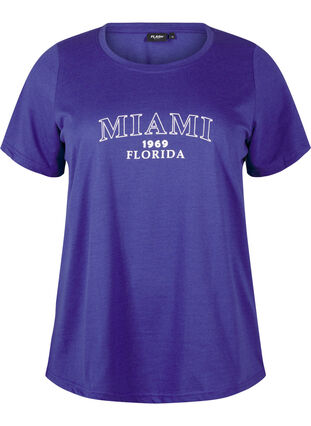 Zizzi FLASH - T-shirt avec motif, Royal Blue Miami, Packshot image number 0