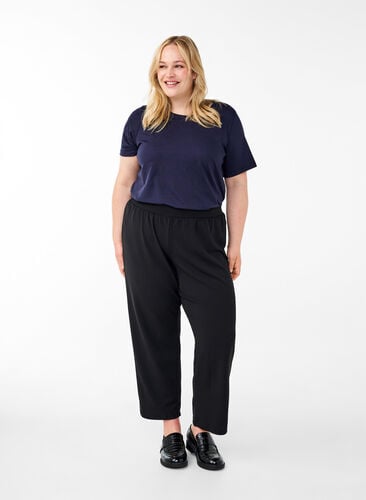 ZizziFLASH - Broek met rechte pasvorm, Black, Model image number 0