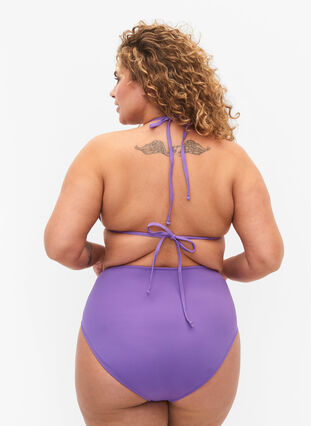 Zizzi Culotte de bikini à taille haute, Royal Lilac, Model image number 1