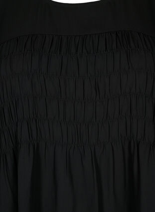 ZizziGesmokte blouse met lange mouwen, Black, Packshot image number 2