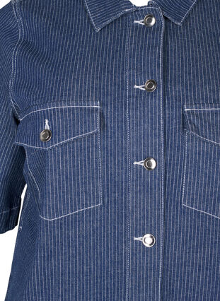 ZizziKrijtstreep spijkerjurk met borstzakken, Blue Denim Stripe, Packshot image number 2