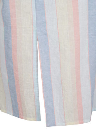 ZizziLang shirt van katoenmix met linnen, Multi Color Stripe, Packshot image number 3