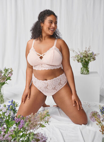 Zizzi Bralette avec détail de cordon et rembourrage doux, Peach Blush, Image image number 0