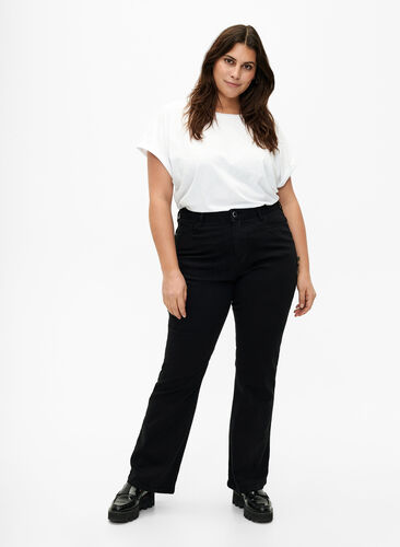 Zizzi Jeans bootcut Ellen à taille haute, Black, Model image number 0