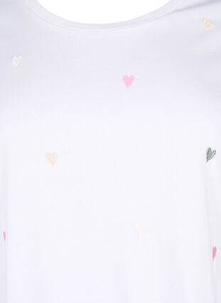 ZizziT-shirt van biologisch katoen met hartjes, Bright W. Love Emb., Packshot image number 2