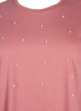 ZizziT-shirt met parels, Heather Rose Washed, Packshot image number 2