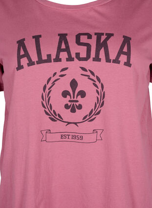 ZizziKatoenen T-shirt met tekstmotief, Malaga W. ALASKA, Packshot image number 2