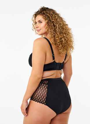 Zizzi Culottes avec détail de maille et taille régulière, Black, Model image number 1