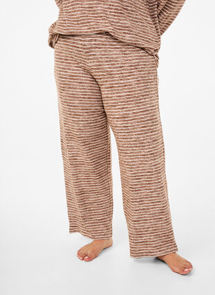 Zizzi Pantalon ample avec ceinture élastique, Fondue Fudge, Model image number 2