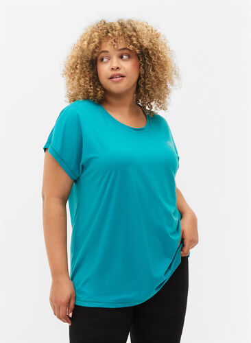 ZizziTrainings T-shirt met korte mouwen, Deep Peacock Blue, Model image number 0