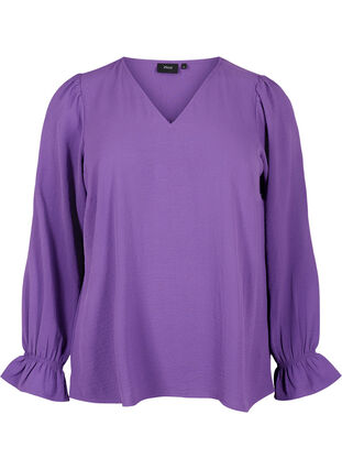 ZizziV-hals blouse met lange mouw, Pansy, Packshot image number 0