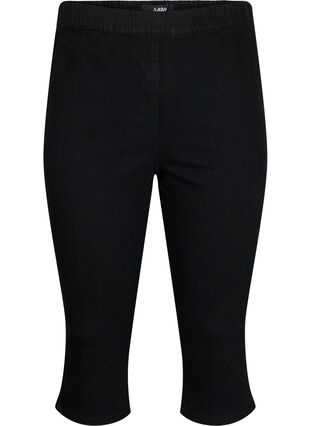 ZizziFLASH - denim capri broek met hoge taille en slanke pasvorm, Black, Packshot image number 0