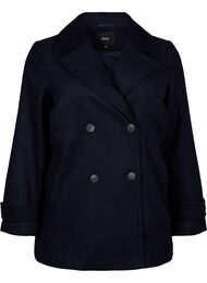 Manteau court en laine et avec poches, Dark Navy, Packshot