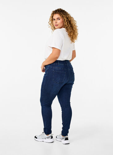 Zizzi Jean Bea super mince avec taille extra haute, Dark Blue, Model image number 1