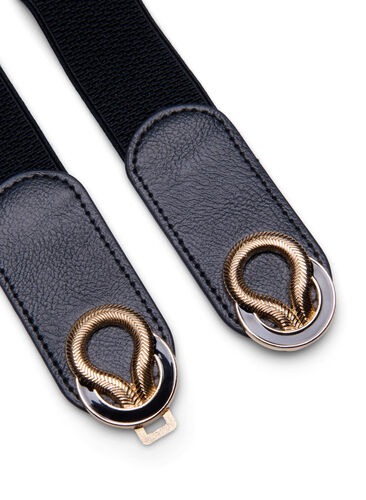 Zizzi Ceinture élastique à détails dorés, Black, Packshot image number 1