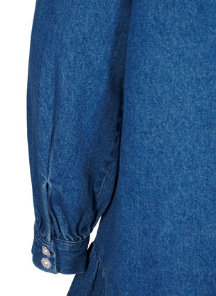 ZizziDenim jurk met ruches en A-lijn, Blue Denim, Packshot image number 4