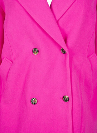 Zizzi Manteau à double boutonnage, Raspberry Rose, Packshot image number 2