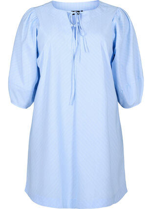 Robe avec liens et manches 3/4, Blue Stripe, Packshot image number 0