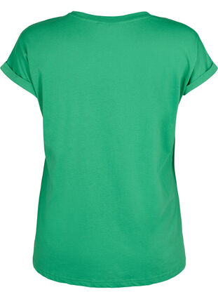 ZizziT-shirt met korte mouwen van katoenmix, Kelly Green, Packshot image number 1