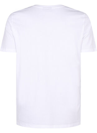 ZizziT-shirt van biologisch katoen met strikdetail, Bright White, Packshot image number 1