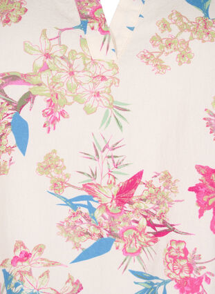 Zizzi Tunique motif floral en coton, Eggnog Flower AOP, Packshot image number 2