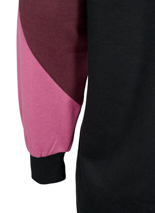 Zizzi Long sweat-shirt avec colorblock, Fudge Color B. , Packshot image number 3