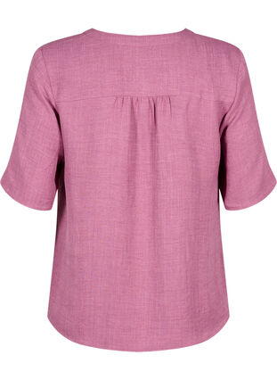 ZizziOverhemd blouse met V-hals en korte mouwen, Bordeaux, Packshot image number 1