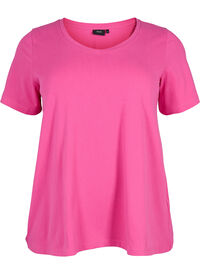 Basic t-shirt in effen kleur met katoen