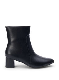 Large – Bottines en cuir à talon, Black, Packshot