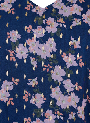 ZizziBloemenblouse met lange mouwen en v-hals, Blue Small Fl. AOP, Packshot image number 2