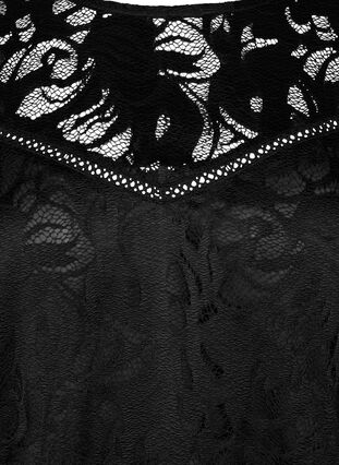 ZizziKanten blouse met korte mouwen, Black, Packshot image number 2