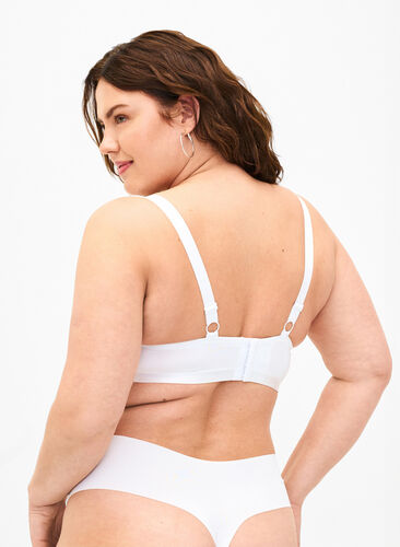 Zizzi Soutien-gorge moulé avec résille, Bright White, Model image number 1