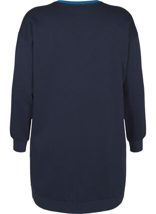 Zizzi Sweat long avec color block, Navy B. Color Block, Packshot image number 1