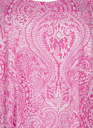 ZizziKatoenen jurk met korte mouwen en paisleyprint, Shocking P. Paisley , Packshot image number 2