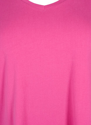 Zizzi T-shirt basique en coton de couleur unie, Raspberry Rose, Packshot image number 2