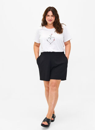 ZizziFLASH - T-shirt met motief, Bright White Heart, Model image number 2