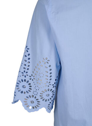 ZizziShirt blouse met broderie anglaise en 3/4-mouwen, Serenity, Packshot image number 3