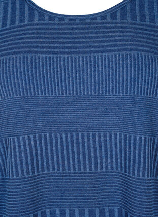 ZizziBlouse met driekwartmouwen en een gestreept patroon, Estate Blue Melange, Packshot image number 2