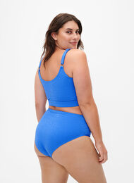 Bikinitop met Leo-textuur, Palace Blue, Model