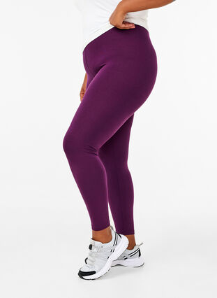 ZizziBasic legging in viscose, Potent Purple, Model image number 0