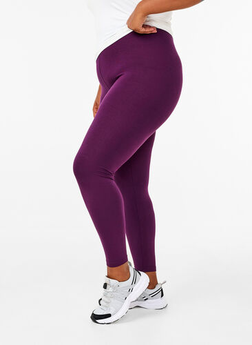 Zizzi Leggings basiques en viscose, Potent Purple, Model image number 0