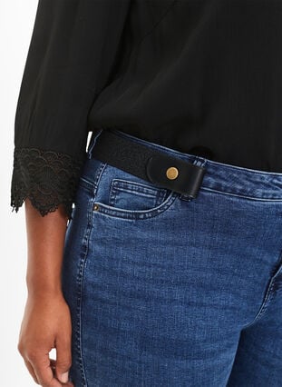 Zizzi Ceinture élastique avec lurex, Black, Model image number 1