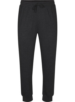 ZizziTricot broek met hoge taille, Dark Grey Melange, Packshot image number 0