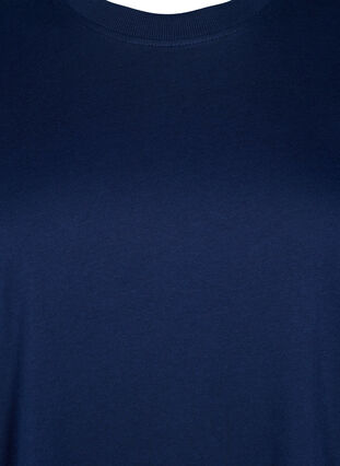 ZizziBasic katoenen T-shirt met ronde hals, Navy Blazer, Packshot image number 2