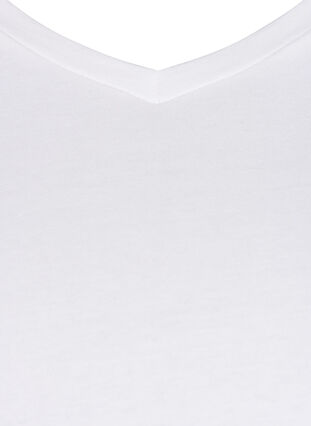 Zizzi T-shirt basique en coton de couleur unie, Bright White, Packshot image number 2