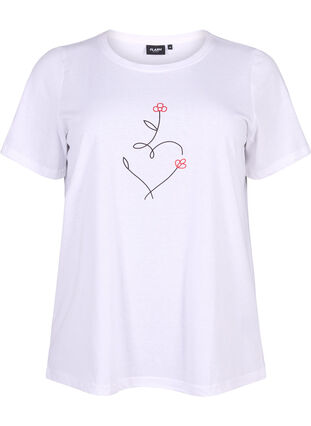 ZizziFLASH - T-shirt met motief, Bright White Heart, Packshot image number 0