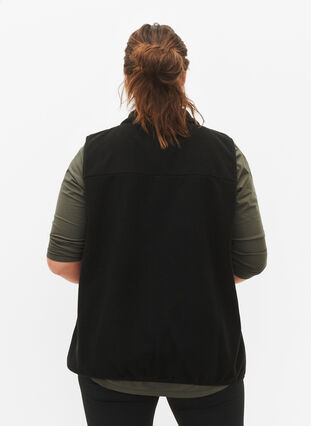 Zizzi Gilet en polaire avec poches, Black, Model image number 1