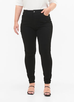 Zizzi Jean Amy taille haute et coupe super slim, Black, Model image number 2