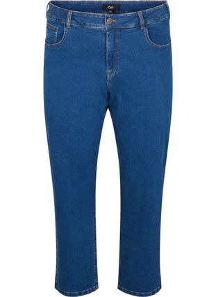 Zizzi Jean court avec une coupe droite Vera, Blue Denim, Packshot image number 0