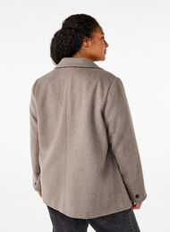 Wollen blazer met geborstelde textuur, Desert Taupe Mel., Model